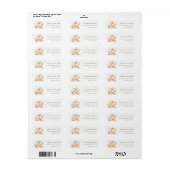 Roze Gouden Bloemen Waterverf Thee Set Adres Etiket (Full Sheet)