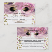 Roze Gouden Bloemen Wimpers Verwijs Vriend Nazorg Aanbevelingskaartje (Voorkant / Achterkant)