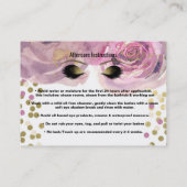 Roze Gouden Bloemen Wimpers Verwijs Vriend Nazorg Aanbevelingskaartje (Achterkant)