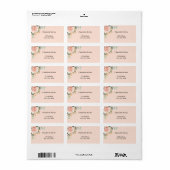 Roze gouden bloemengroene retouradres etiket (Full Sheet)