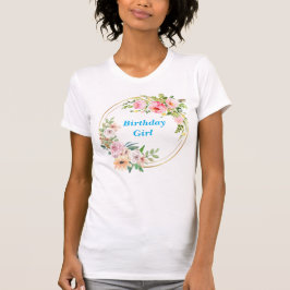  roze & gouden bloemenkrans dames T-shirt