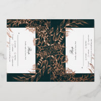Roze Gouden Bloemenkrans Smaragd TWEE Folie RSVP K
