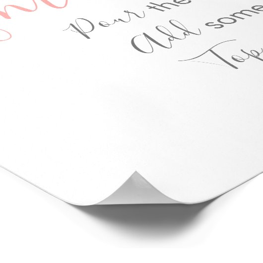 Roze Gouden Bloemige Bruidsdouche Mimosa Bar Poster (Hoek)