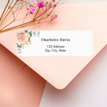 Roze gouden bloemige eucalyptus retouradres
