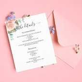 Roze gouden bloemige groene huwelijksprogramma det