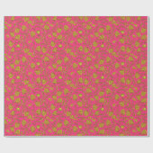 Roze & Gouden Bloemige Inpakpapier (Vlak)