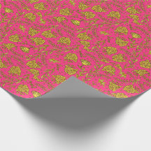 Roze & Gouden Bloemige Inpakpapier