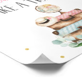 Roze Gouden Bloemige Reis Bruiloft Behandeling Bor Poster (Hoek)