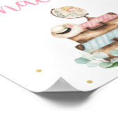 Roze Gouden Bloemige Reis Bruiloft Feest Snack Bor Poster (Hoek)