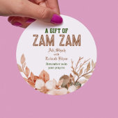 Roze Gouden Bloemige Zam Zam-cadeau Ronde Sticker