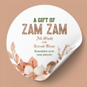 Roze Gouden Bloemige Zam Zam-cadeau Ronde Sticker