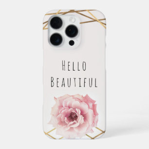 Roze & Gouden Bloemisterige Pioen Bloem Glam Douan iPhone 16 Pro Hoesje
