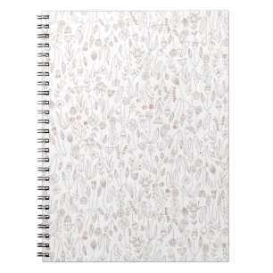 Roze Gouden Bloemmotief Notitieboek
