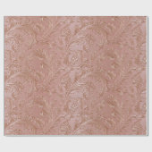 Roze-gouden bloempatroon cadeaupapier (Vlak)