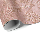 Roze-gouden bloempatroon cadeaupapier (Rol Hoek)