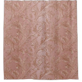 Roze-gouden bloempatroon douchegordijn (Voorkant)