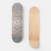 Roze Gouden Bloemrijke Mandala Meisjesachtig Skateboard (Voorkant)