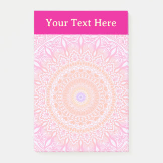 Roze Gouden Bloemrijke Mandala Persoonlijke Notiti Post-it® Notes