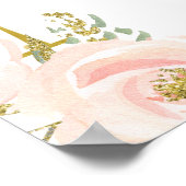Roze Gouden Bloemstuk Bruiloft Brunch Welkom Poster (Hoek)