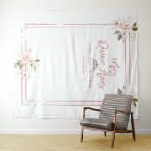 Roze Gouden Bloemstuk Roze Goud MIS QUINCE AÑOS Wandkleed (In Situ (horizontaal))