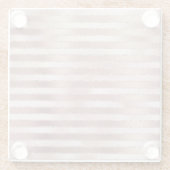 Roze Gouden Blos Roze Strepen Glans Glazen Onderzetter (Achterkant)