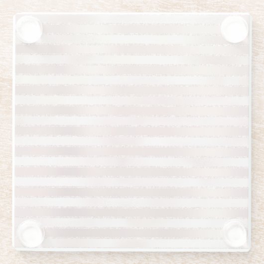 Roze Gouden Blos Roze Strepen Glans Glazen Onderzetter (Achterkant)