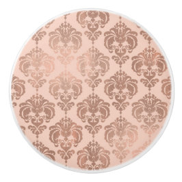 Roze Gouden Blozende Roze Moderne Glam Damask Keramische Knop