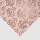 Roze Gouden Blozende Roze Moderne Glam Damask Tissuepapier (Detail)