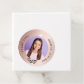 Roze gouden blush aangepaste foto dank je wel Swee Bedankjes Labels (In situ)