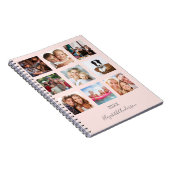 Roze gouden blush fotocollage monogram notitieboek (Rechterzijde)