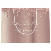 Roze Gouden Blush Glitter Douane Tekst Cadeautas (Achterkant)