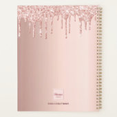 Roze gouden blush glitter druppels 2027 planner (Achterkant)