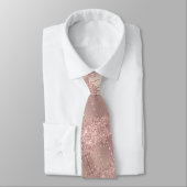 Roze Gouden Blush Glitter Druppels Feest Nekband Stropdas (Gebonden)