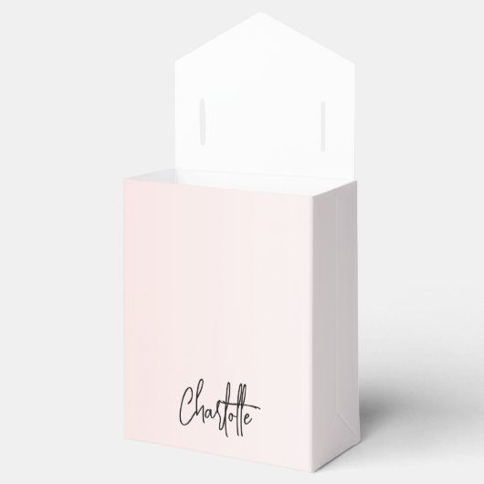 Roze gouden blush glitter druppels naam dank je bedankdoosjes (Geopend)