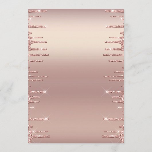 Roze Gouden Blush Glitter Glans Drips Chic Luxe Menu (Achterkant)