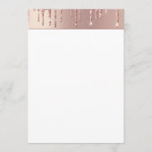 Roze Gouden Blush Glitter Glans Druppels Chic Luxe Menu (Voorkant)