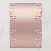 Roze Gouden Blush Glitter Persoonlijke Menu Voorbe (Achterkant)
