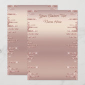 Roze Gouden Blush Glitter Persoonlijke Menu Voorbe (Voorkant / Achterkant)