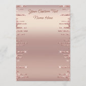 Roze Gouden Blush Glitter Persoonlijke Menu Voorbe (Voorkant)