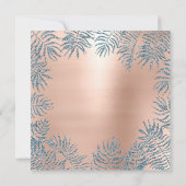 Roze Gouden Blush Glitter Poeder Bloem Blauw Roze Kaart (Achterkant)