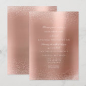 Roze Gouden Blush Glitter Zand Bruids Verjaardag Kaart (Voorkant / Achterkant)
