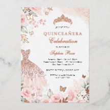 Roze Gouden Blush Jurk Bloemige Quinceanera