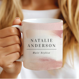Roze Gouden Blush Moderne Vrouwelijke Kleine Zakel Koffiemok