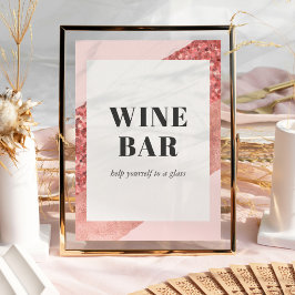 Roze Gouden, Blush & Paillet Bruids-Shower Wijnbar Poster
