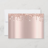 Roze Gouden Blush Poeder Glitters Glans RSVP Kaartje (Achterkant)