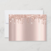 Roze Gouden Blush Poeder Glitters Schittering RSVP Kaartje (Voorkant)