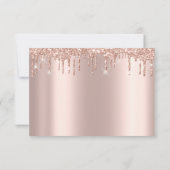 Roze Gouden Blush Poeder Glitters Schittering RSVP Kaartje (Achterkant)