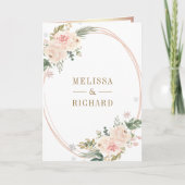 Roze Gouden Blush Roze Bloemencode QR Trouwfeest (Voorkant)