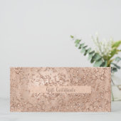 Roze Gouden Blush Roze Glam Glitter Cadeaubon (Staand voorkant)
