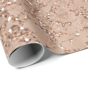 Roze Gouden Blush Roze Glam Glitter Crackle Chic Cadeaupapier